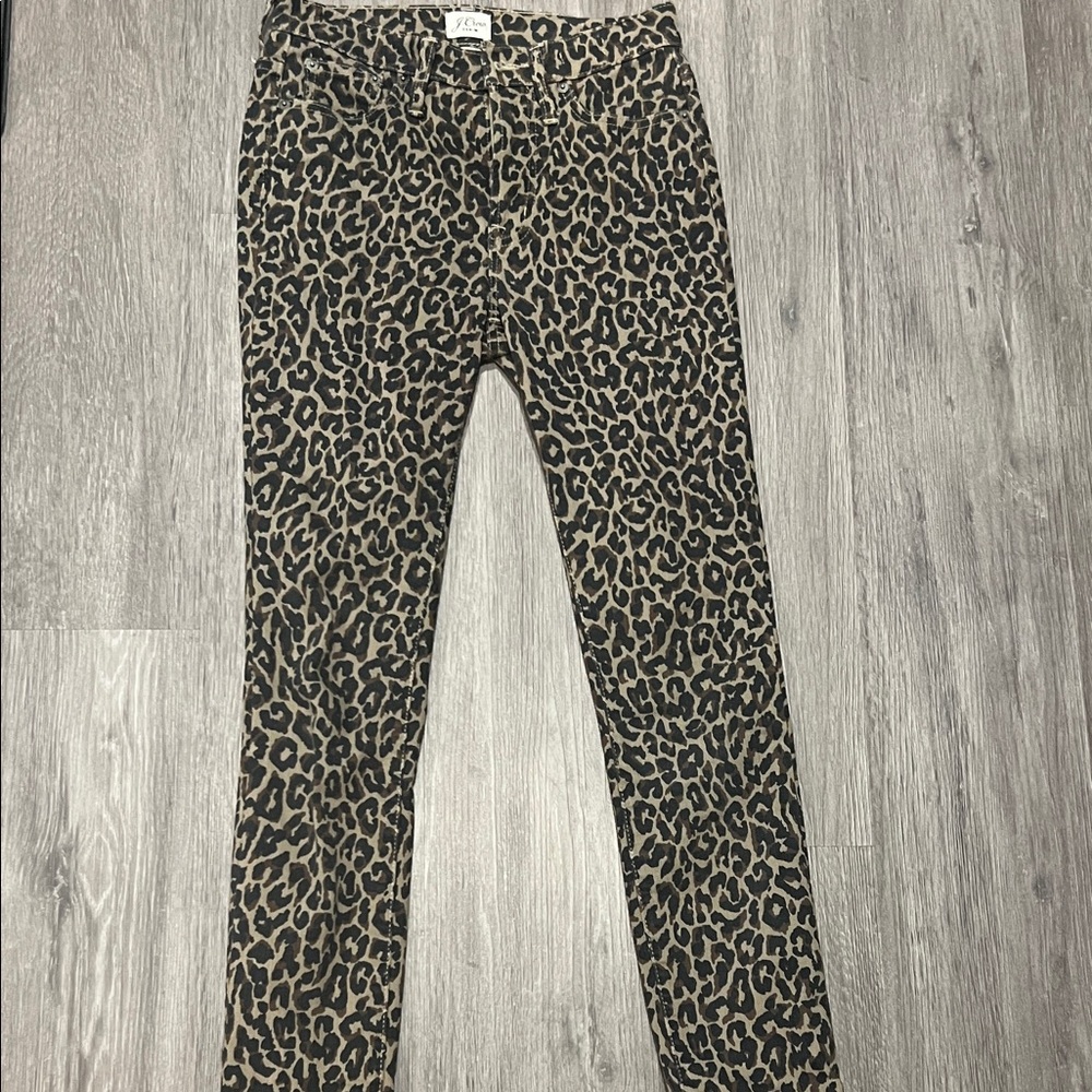 J. Crew Leopard Print Denim Pants